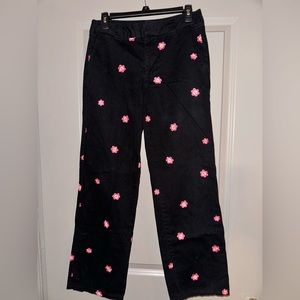 Straight length pants with smiley faces